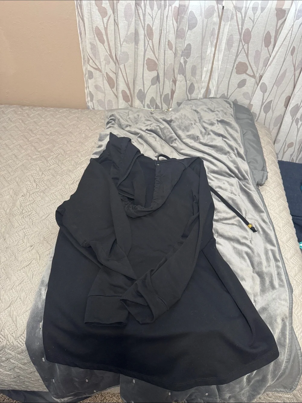 Michael Kors Black Hoodie with Leopard MK Accent